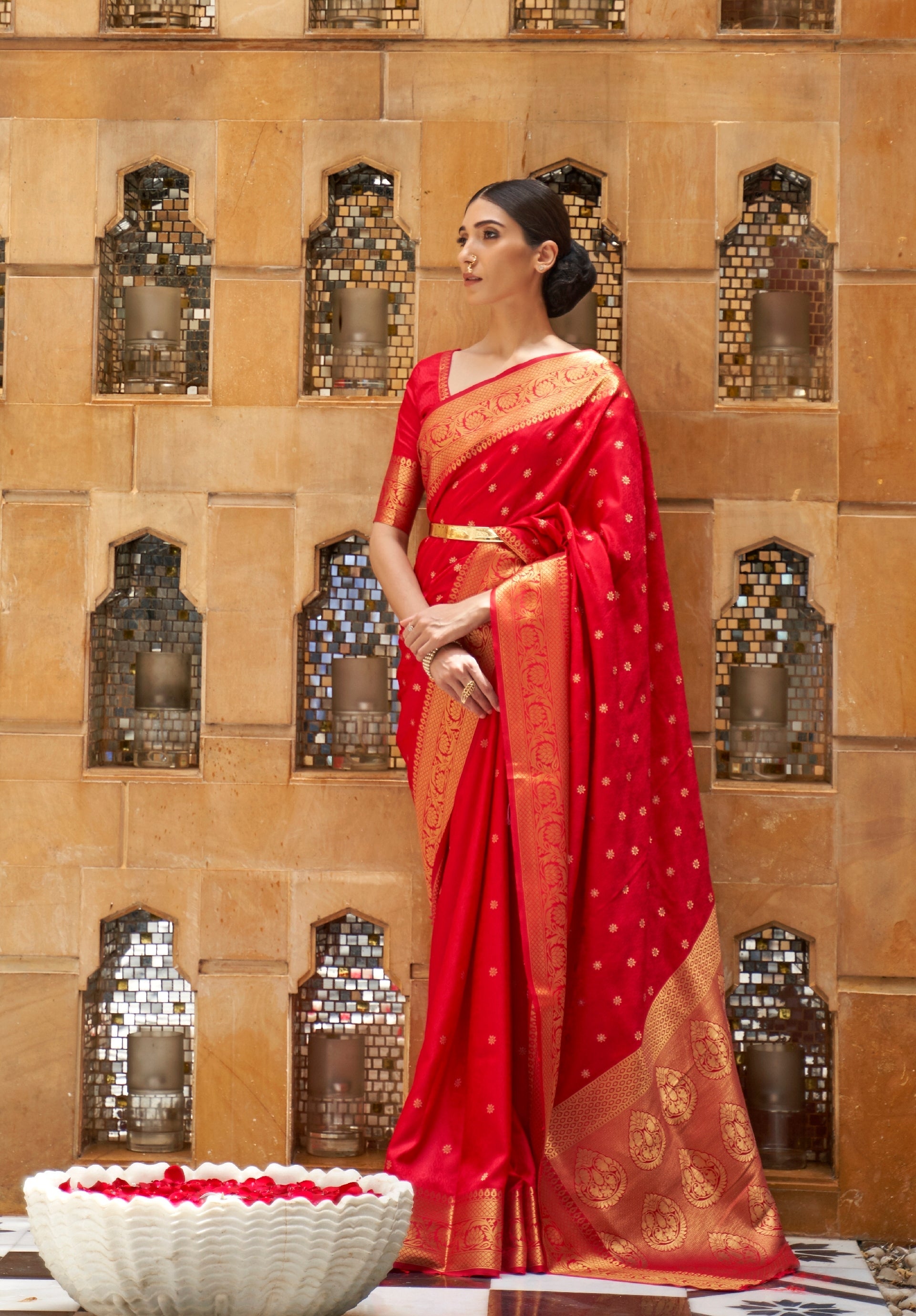 Pure Red Kanjivaram Saree