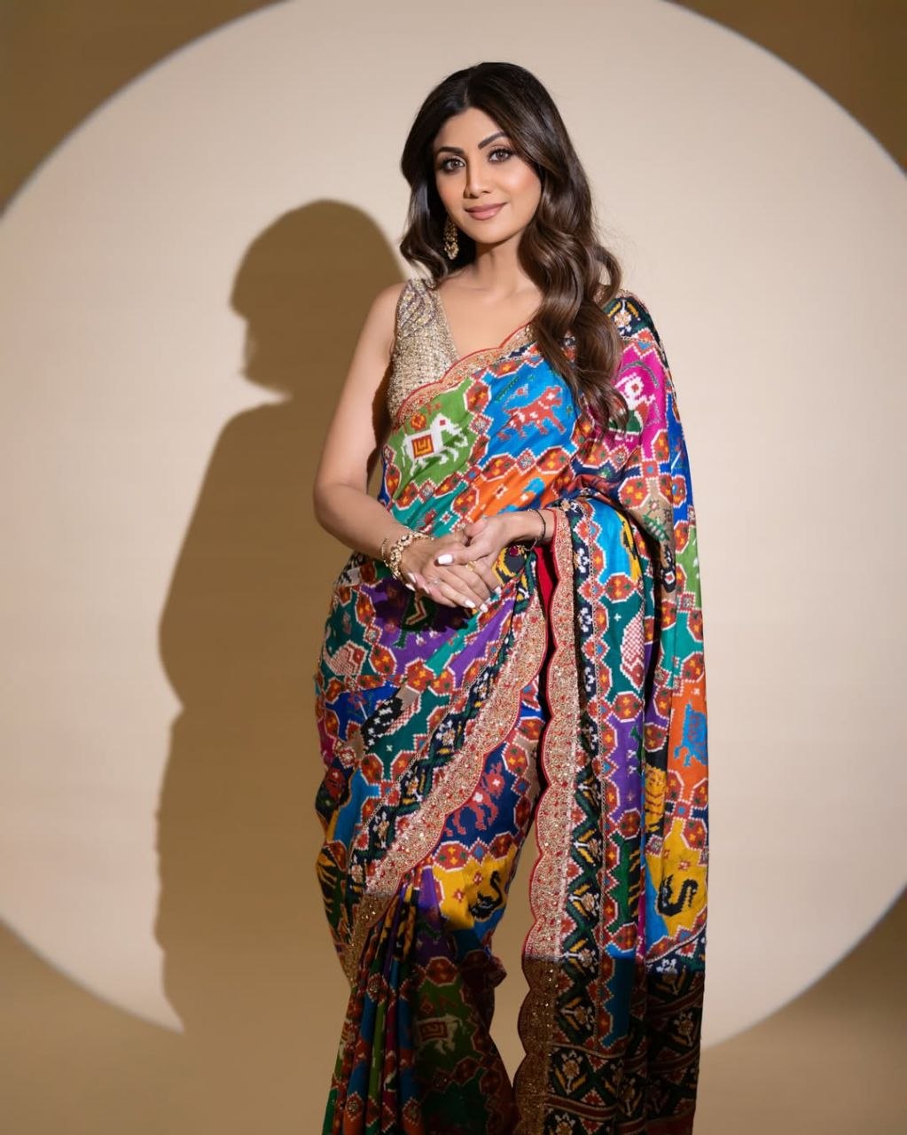 Bollywood SHILPA SHETTY KUNDRA Sequins Patola Saree