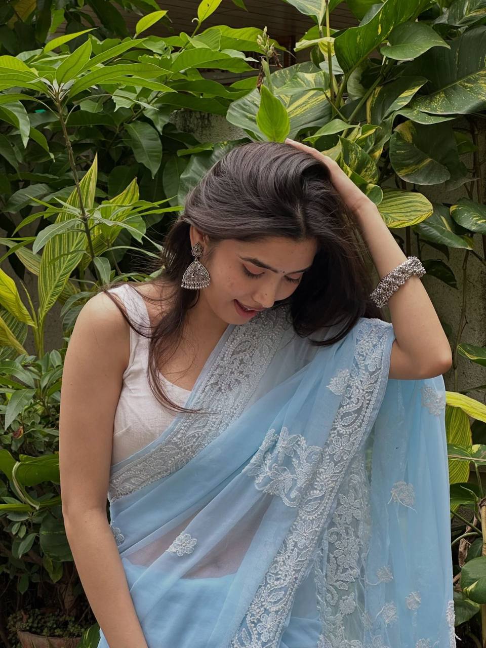 Bollywood Inspired Soft Georgette Sky Blue Saree