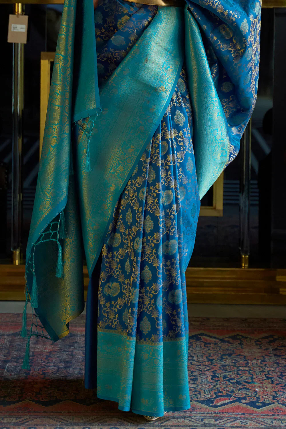 Sapphire Blue Kanjivaram Saree