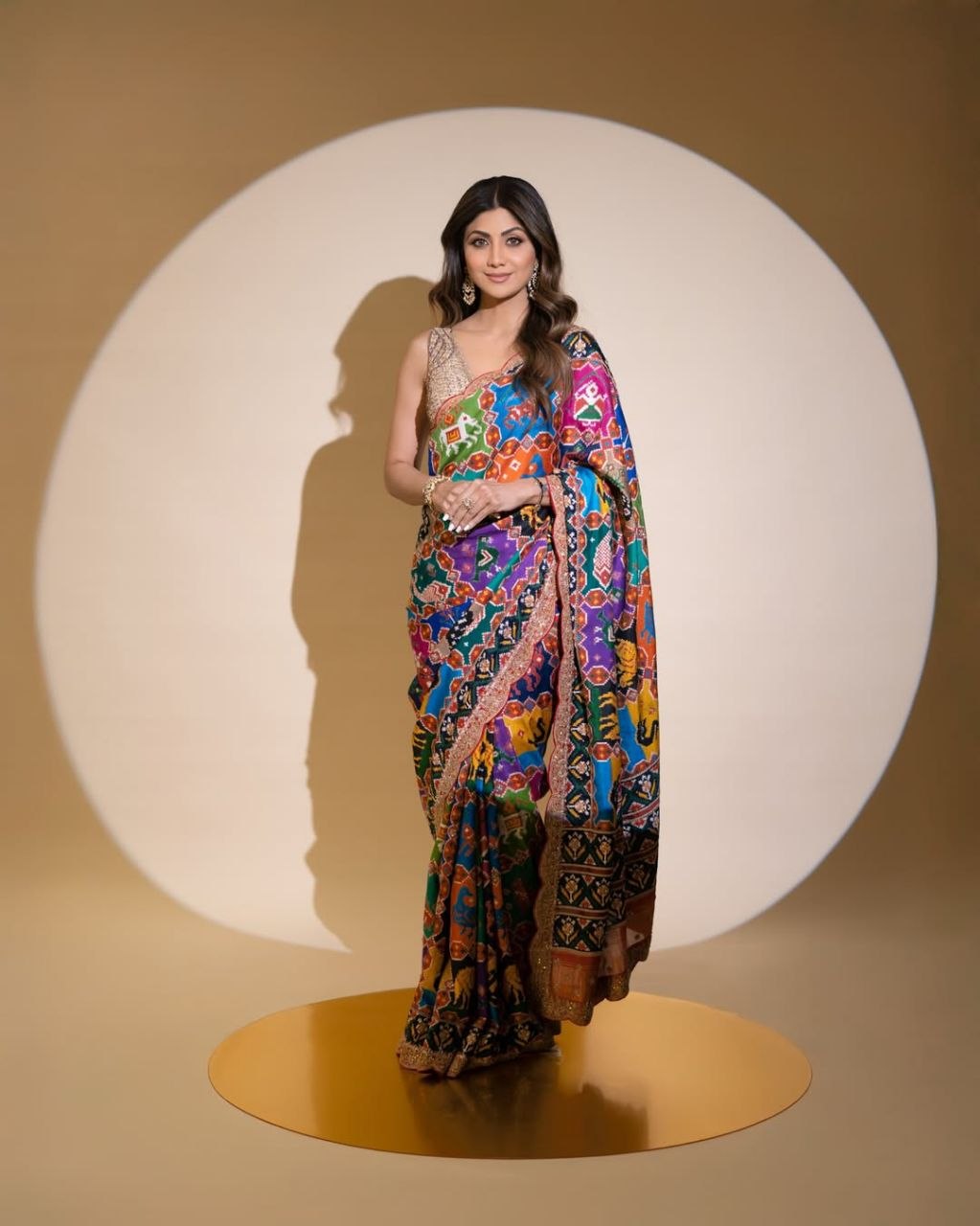 Bollywood SHILPA SHETTY KUNDRA Sequins Patola Saree