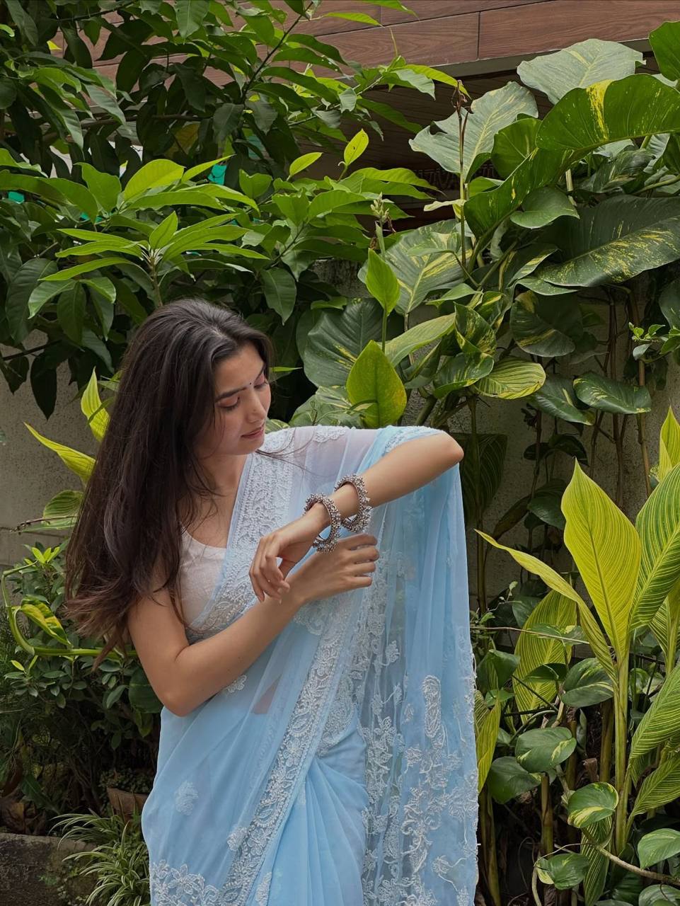 Bollywood Inspired Soft Georgette Sky Blue Saree