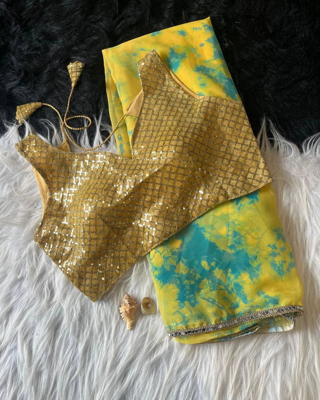 Samntha Inspired Digital Printed Beautiful Yellow Saree