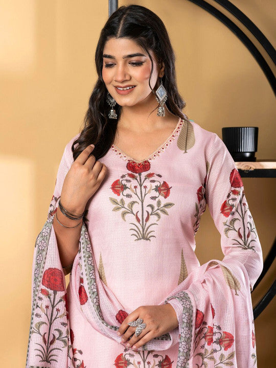Rose Mist Kota Doria Suit Set