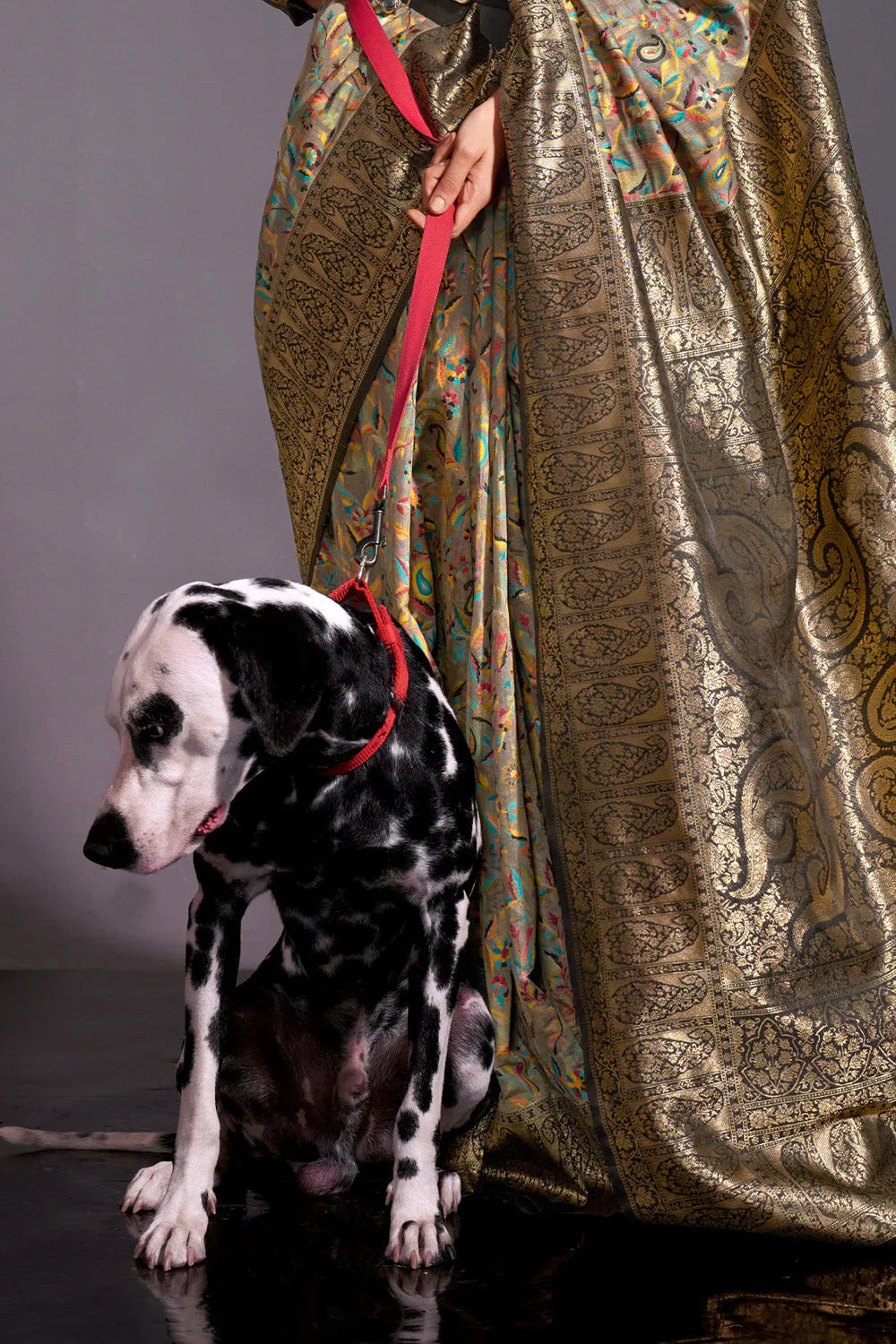 Grey Banarasi Kashmiri Modal Silk Saree