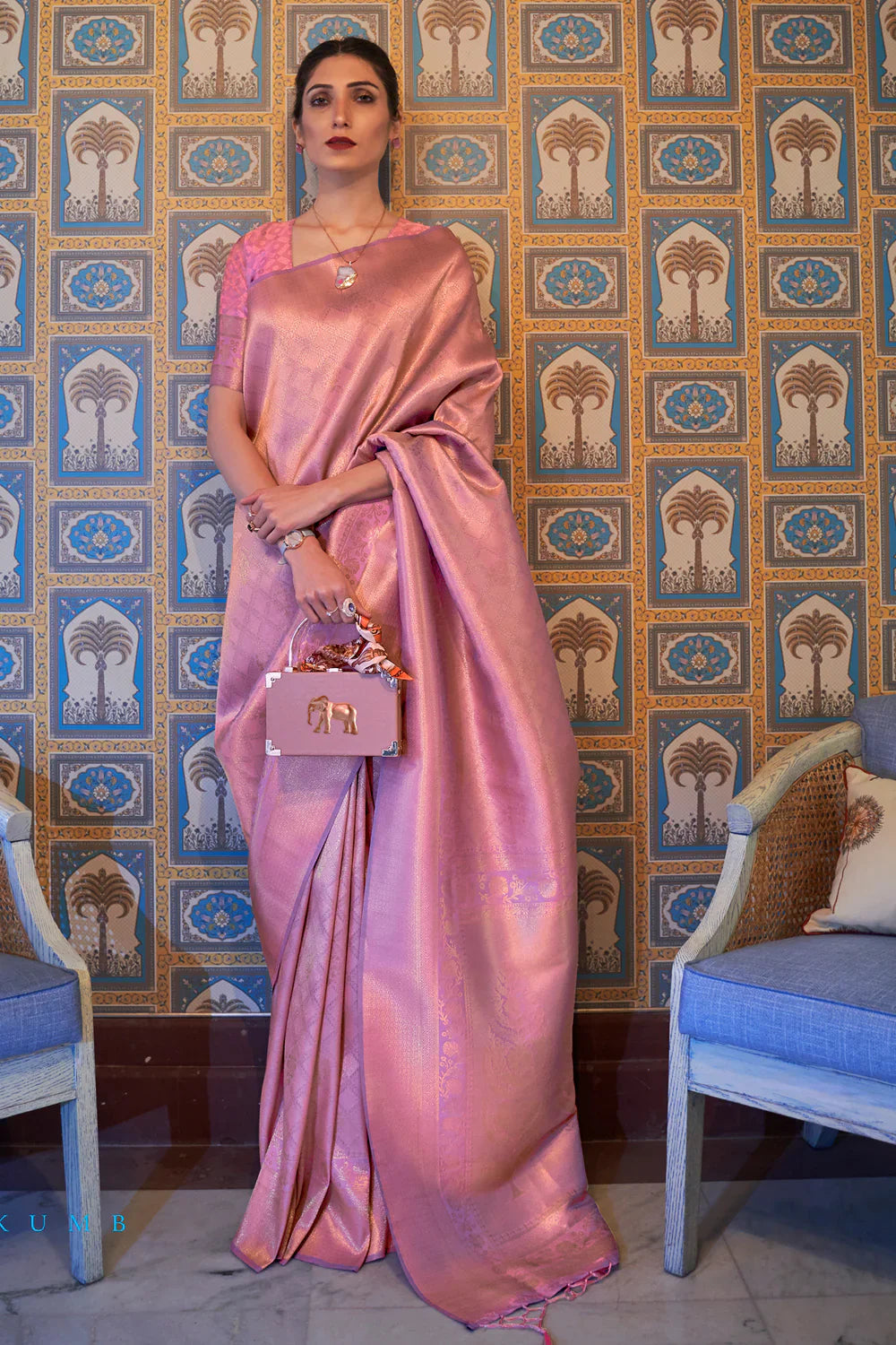 Rouge Pink Kanjivaram Saree