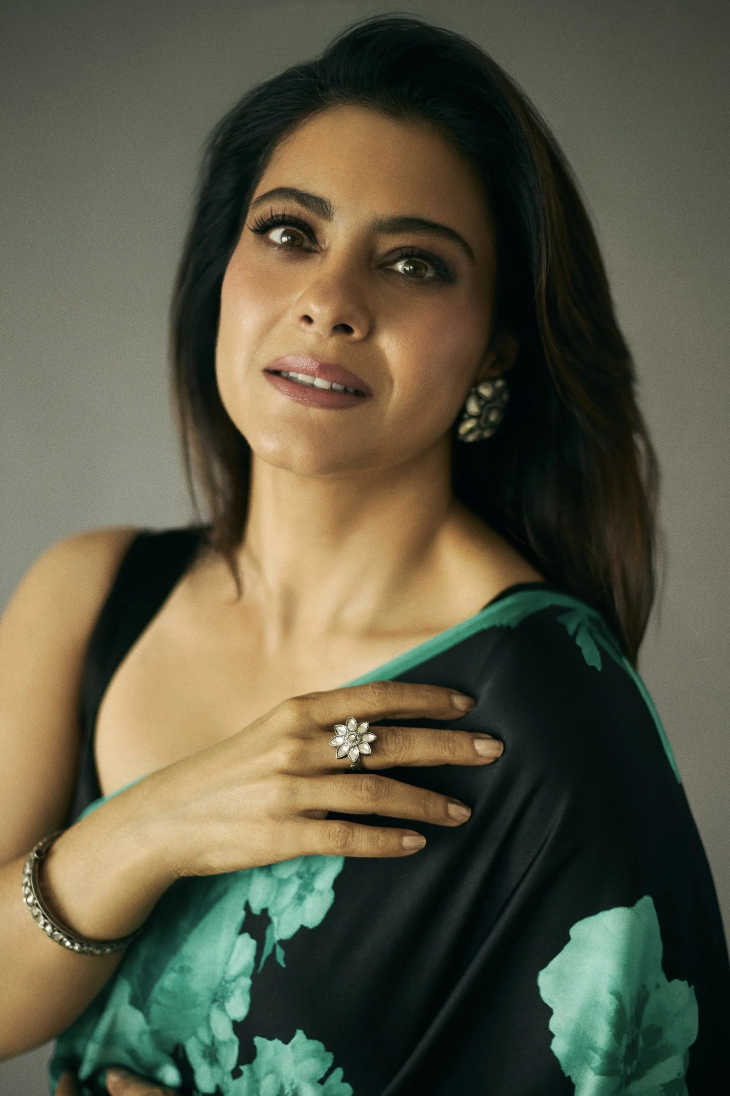 Teal Satin Silk Saree